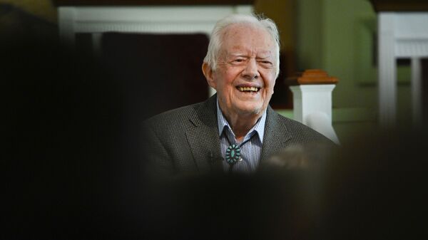 Former U.S. President Jimmy Carter teaches Sunday school at Maranatha Baptist Church, Sunday, Nov. 3, 2019, in Plains, Ga. - Sputnik International