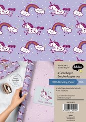 Geschenkpapier-Set für Kinder, Einhorn