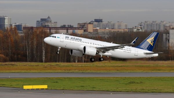 Самолет Airbus A320neo авиакомпании Air Astana