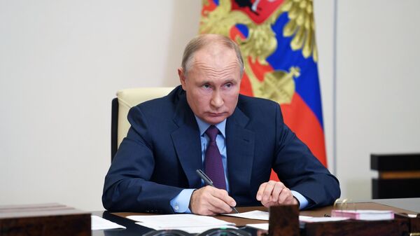 Президент РФ Владимир Путин проводит в режиме видеоконференции заседание Совета по развитию гражданского общества и правам человека
