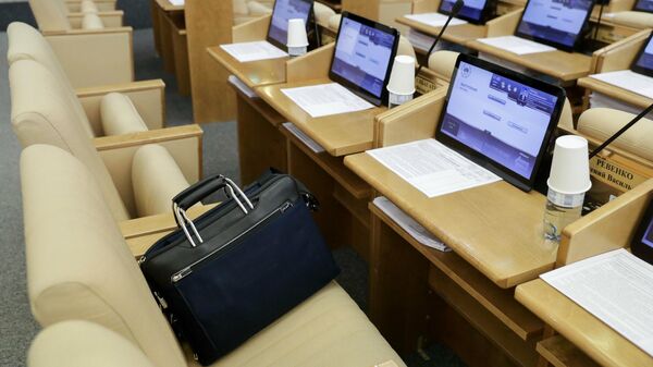 Места депутатов в зале заседании Государственной Думы