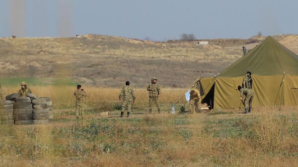 Азербайджанские военные на границе с Арменией