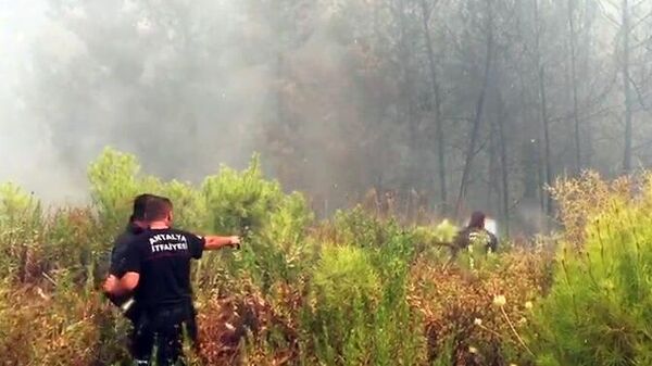 Борьба с пожарами в окрестностях турецкого города Манавгат