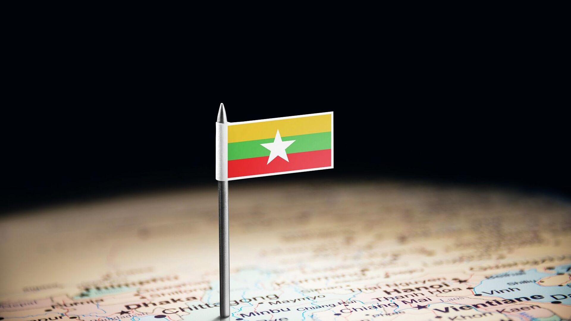 Флаг Мьянмы на карте  - РИА Новости, 1920, 09.09.2022