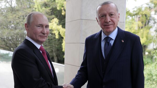 Президент РФ Владимир Путин и президент Турции Реджеп Тайип