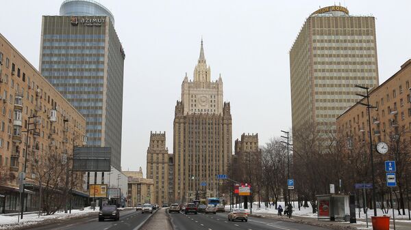Здание Министерства иностранных дел России на Смоленской площади в Москве