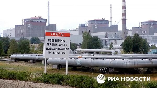 Последствия удара по Запорожской АЭС. Кадр из видео Минобороны России