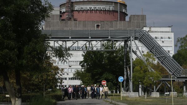 Делегаты Международного агентства по атомной энергии (МАГАТЭ) на территории Запорожской атомной электростанции