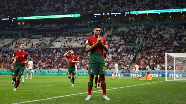 Португальский футболист Гонсалу Рамуш на чемпионате мира 2022 года в Катаре