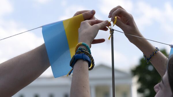 Флаги Украины возле Белого дома США