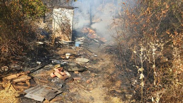 На месте возгорания в районе Бобруковой щели Геленджикского района