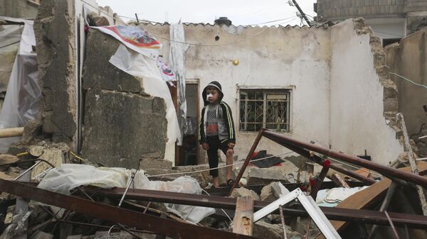 Разрушенный палестинский дом в Рафахе, сектор Газа