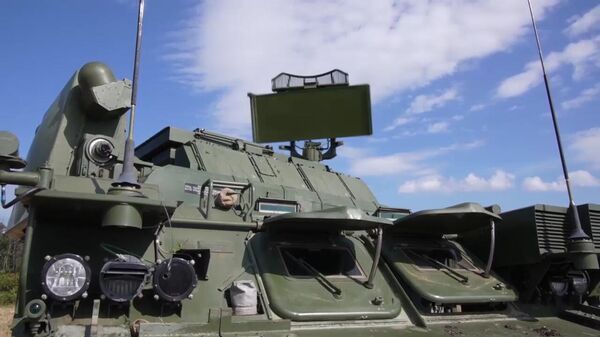 Зенитный ракетный комплекс (ЗРК) Тор-М2 вооруженных сил РФ на боевой позиции