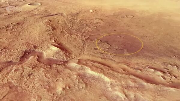 Фото Западной дельты кратера Езеро, сделанное автоматической межпланетной станцией Марс-экспресс Европейского космического агентства
