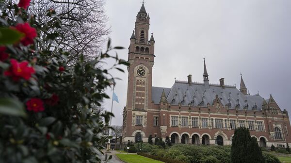 Вид на Дворец Мира — официальную резиденцию Международного суда ООН в Гааге