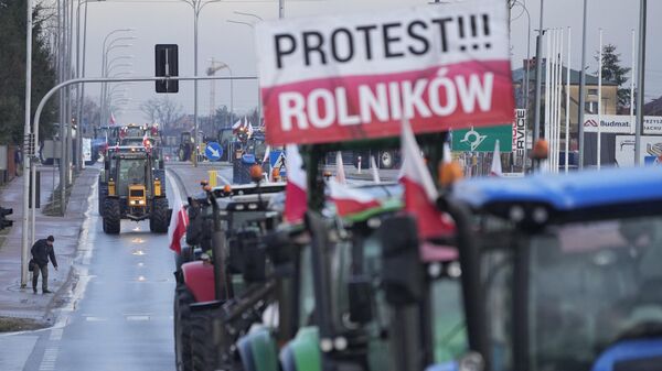 Протестующие польские фермеры