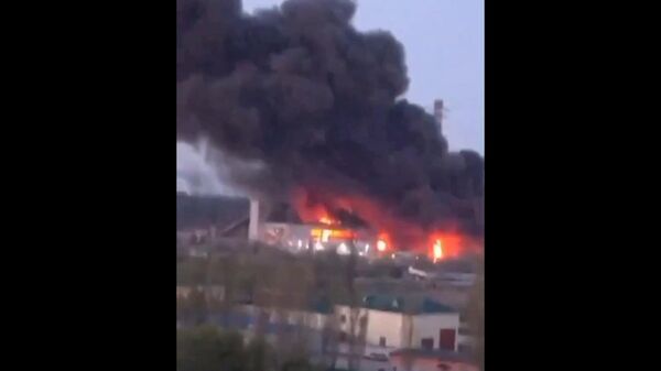 Видео пожара на Трипольской ТЭС под Киевом