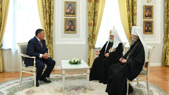 Патриарх Кирилл провел встречу с губернатором Тверской области Игорем Руденей