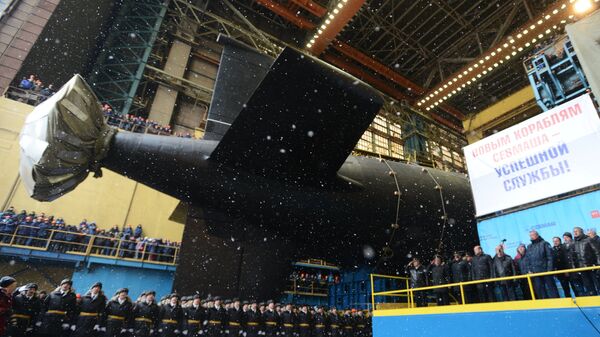 Спуск на воду атомного подводного крейсера Казань ВМФ России