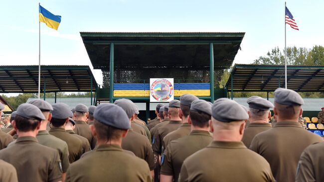 Военнослужащие во время учения во Львовской области. Архивное фото