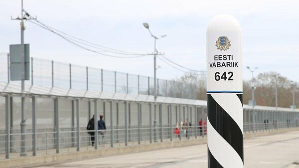 Пограничный столб на эстонско-российской границе
