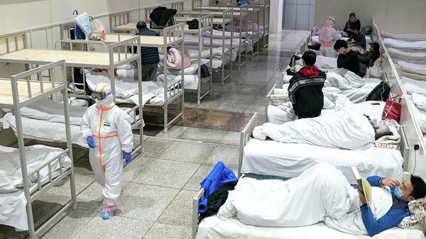 Уханьский Международный выставочном центре, который был преобразован в импровизированную больницу для приема пациентов с легкими симптомами, вызванными новым коронавирусом, в Ухане, провинция Хубэй, Китай. 5 февраля 2020 года