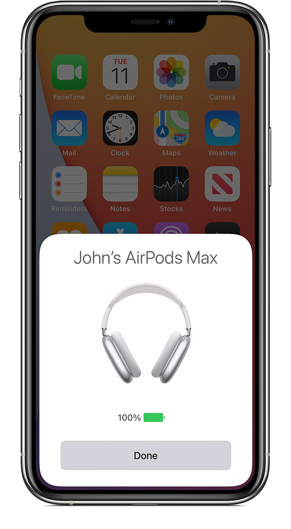 AirPods Max charge status
