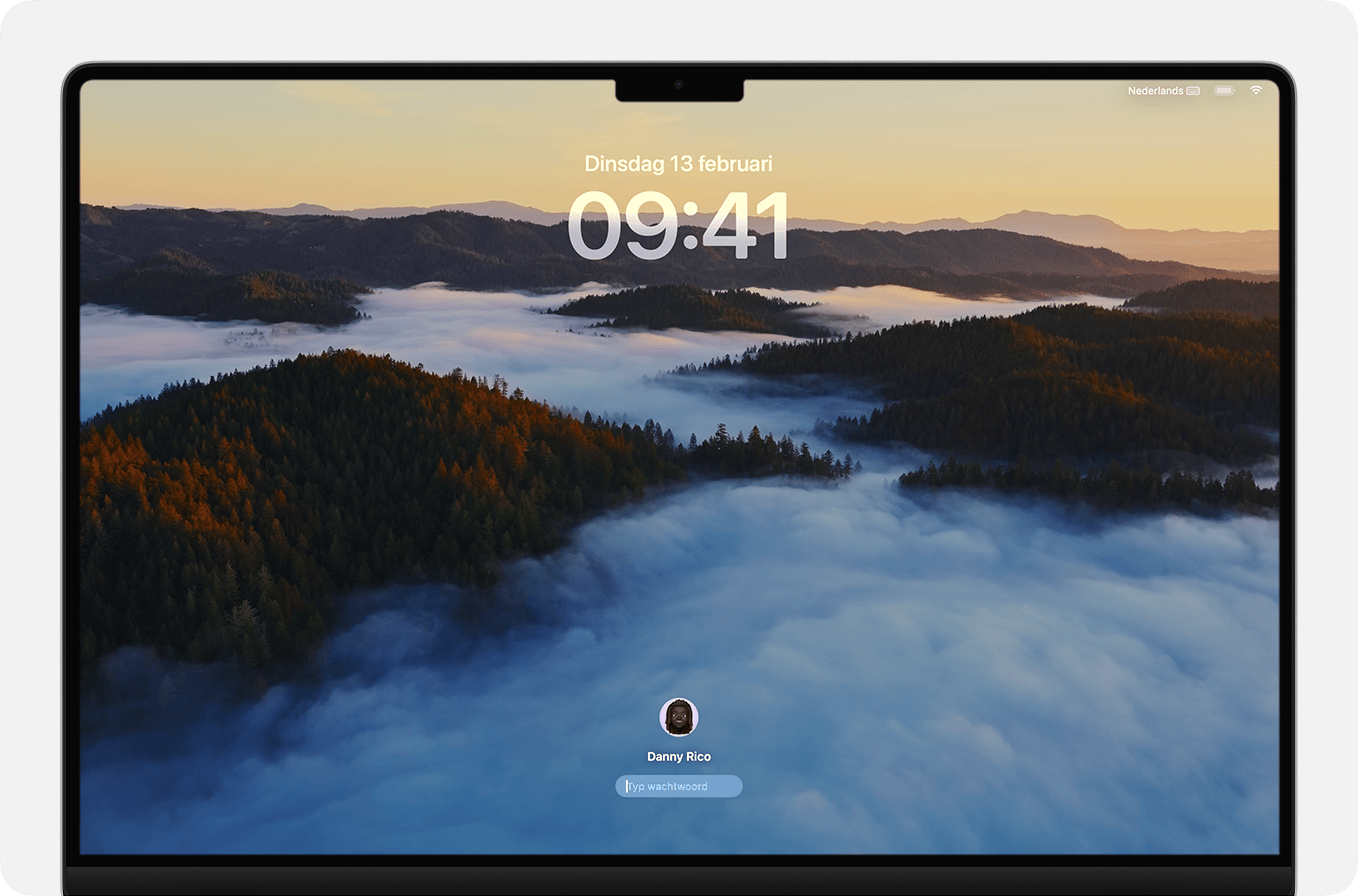 Inlogscherm voor macOS Sonoma-gebruikers