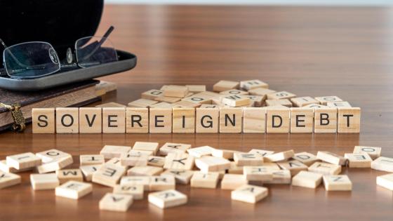 Sovereign debt on wooden tiles