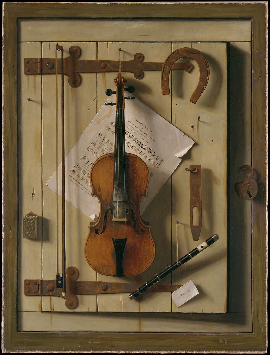 Still Life—Violin and Music, William Michael Harnett  American, Oil on canvas, American