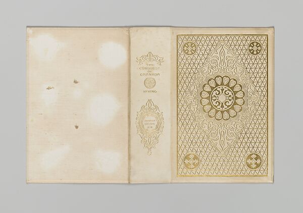 Chronicle of the Conquest of Granada, Alice Cordelia Morse (American, Ohio 1863–1961), Cream cloth covered boards with gold decoration 