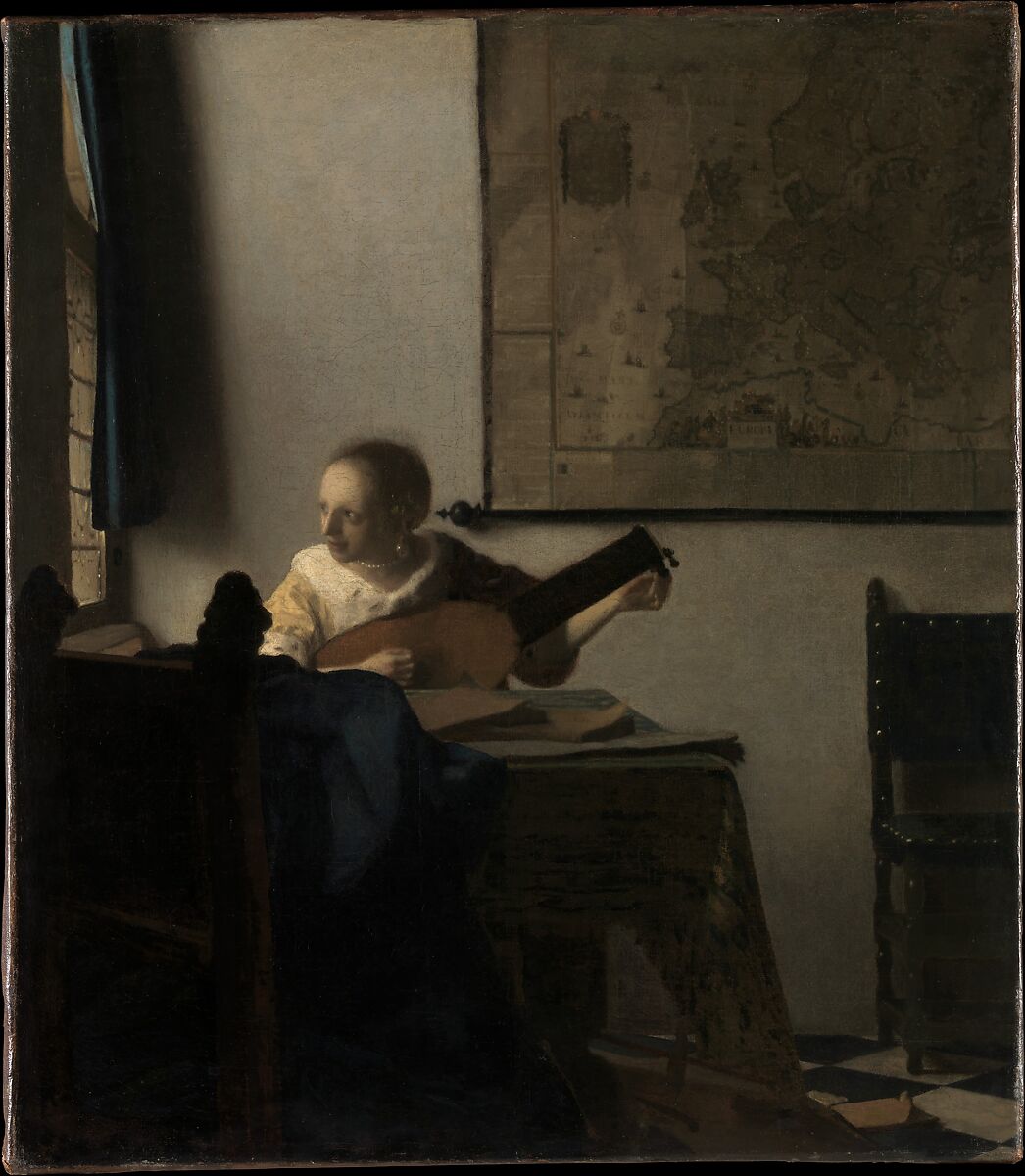 Young Woman with a Lute, Johannes Vermeer  Dutch, Oil on canvas