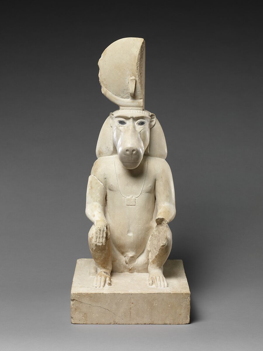 Statue of a seated baboon