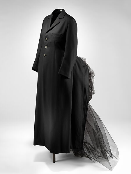 Coat, Yohji Yamamoto  Japanese, wool, silk, synthetic, Japanese