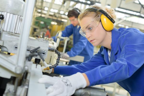 Woman working in a factory