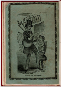 Fig. 6. "Puffing for Black-Mail," engraving taken from the last page of The Life and Writings of James Gordon Bennett..., engraved by Manning (New York, 1844). Courtesy of the American Antiquarian Society, Worcester, Massachusetts.