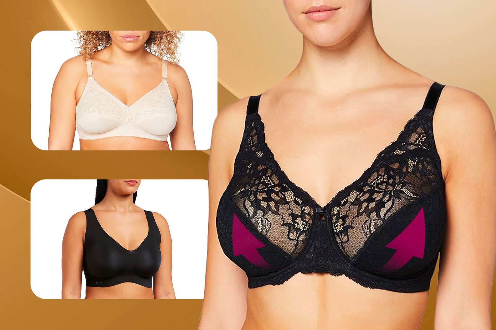 donna con seno abbondante che indossa reggiseno per seni abbondanti con migliori reggiseni 