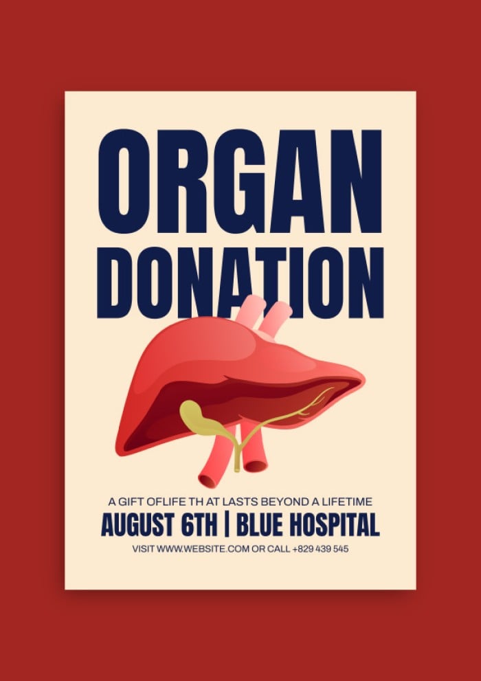 Gradient Flat Organ Donation Flyer Template