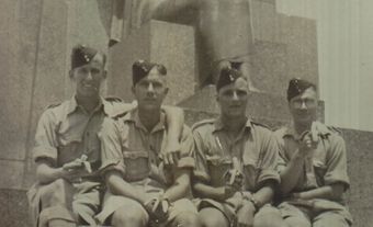 Ian Mair (far right) and three other Royal Marine sergeants on leave in Alexandria, Egypt, 1943.