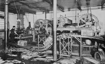 Photo of beer being packaged inside O'Keefe Brewery