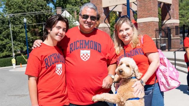 Student and family outside Robins Stadium