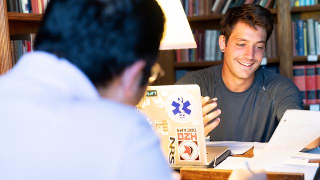 Two students studying together