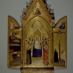 Triptych: Madonna with Saints and Christ Blessing (Center); The Nativity and the Annunciate Angel (Left Wing); Crucifixion and the Virgin Annunciate (Right Wing)
