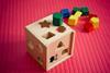 Colourful wooden shape sorter