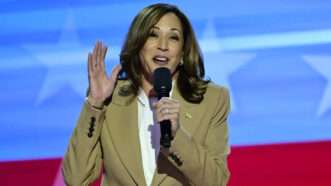 Vice President Kamala Harris speaks at the 2024 Democratic National Convention. | Ron Sachs/CNP for NY Post/Picture Alliance/Consolidated News Photos/Newscom