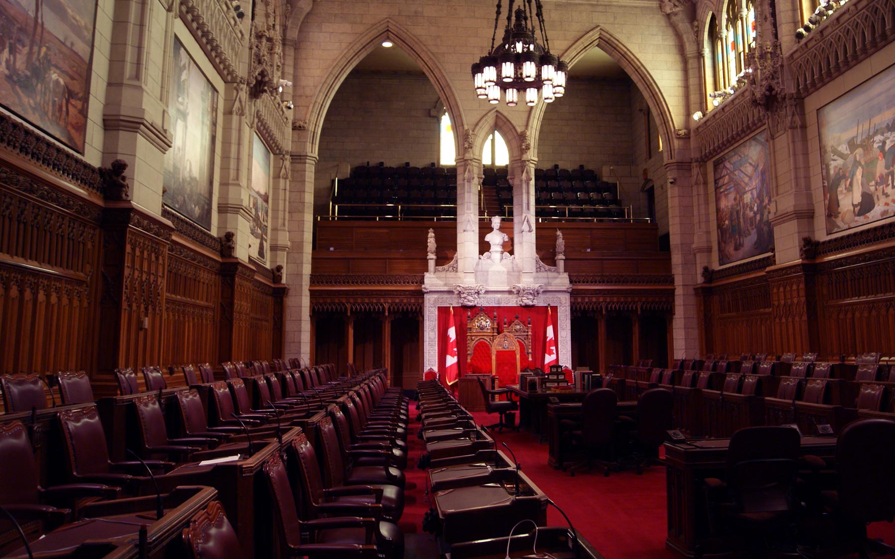 The Senate Chambers on Parliament Hill in Ottawa, ON.