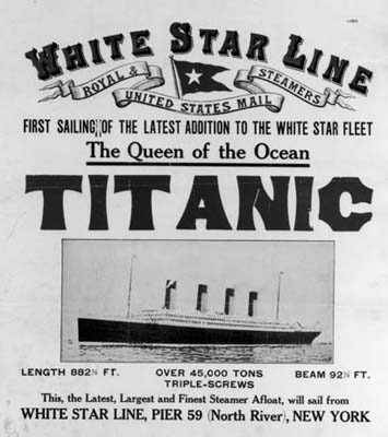 RMS <i>Titanic</i>, advertisement