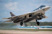 Sukhoi Su-57 taking off c UAC