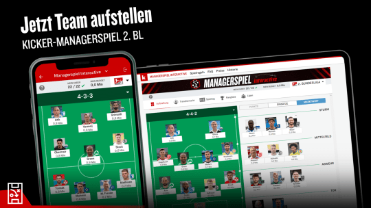 Jetzt aufstellen! Das kicker-Managerspiel für die 2. Bundesliga