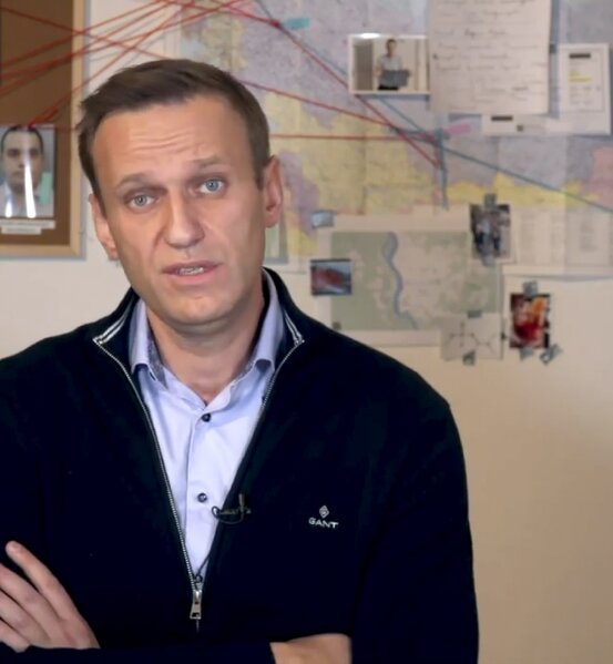 In this image taken from a video released on Dec. 21, 2020 by Russian opposition activist Alexei Navalny on his Instagram account, Russian opposition activist Alexei Navalny tells how he spoke with as Konstantin Kudryavtsev, a trained chemical-weapons specialist. Russian opposition leader Alexei Navalny on Monday released a recording of a phone call he said he made to an alleged state security operative who revealed details of how the politician was poisoned. (Navalny Instagram account via AP)
